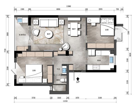 85㎡兩居室的理想生活，不言奢華，只言生活