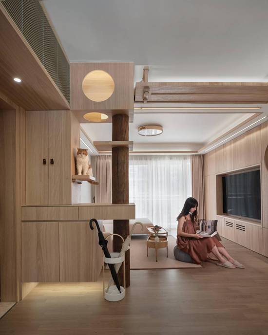 100㎡原木日式の住宅，一屋二人兩喵，這才是我見(jiàn)過(guò)最溫馨的家